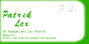 patrik lex business card